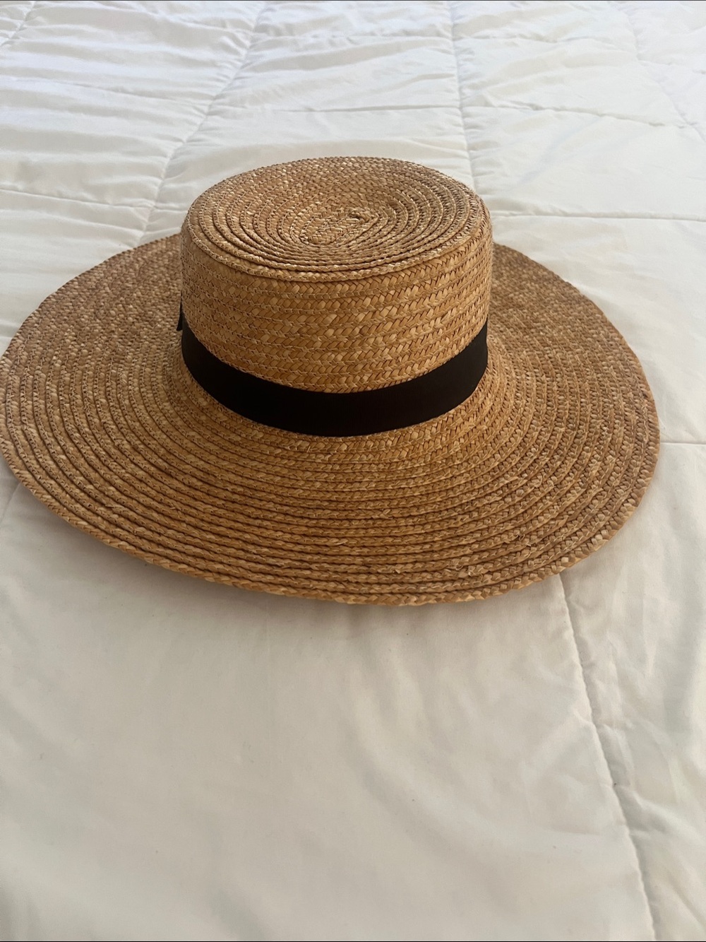 Lack Of Color Natural Straw large Boater Hat w